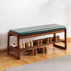latifolia Shoe Rack Bench, Entryway Bench with Cushion(Green,39.70''L) by Latifolia