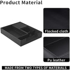4 Pack Leather Office Supplies/Desk Organizer for Letter Paper Tray,Sticky Note Holder,Pen Cup,Stackable Small Letter Mail Sorter Tray,Workspace Decor for Women Men (Black, 4-piece set) - Image 5