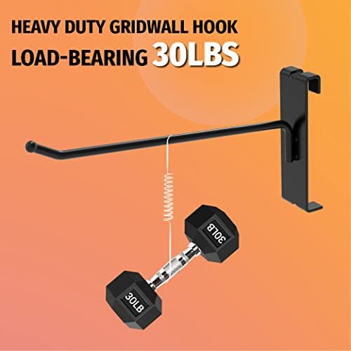 HUHOLE 32 Pack 8 Inch Black Gridwall Hooks for 3 × 3 Wire Grid Panel - Image 5