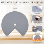 DoubleFill 2 Pack 26 Inch Lazy Susan Shelf Liner Silicone, Gray - Image 2