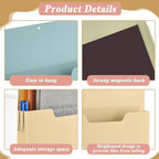 gisgfim 8 Pcs Magnetic Wall File Organizer Magnetic File Paper Holder Hanging Refrigerator Magazine Mail Holder for Planners Letters Documents Whiteboard Classroom Office Home (Boho,10 x 13 Inch) - Image 3
