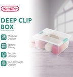 Sterilite Clip Box, Stackable Clear Plastic Bins- Deep, 8-Pack - Image 2