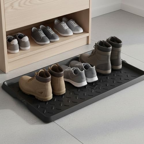 Rubber Shoe Mat Heavy Duty Foldable Boot Mat Tray with Lip Waterproof Non Slip Boot Trays for Entryway Indoor Outdoor 27.5x15.9 inch - Image 6