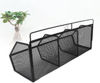 Metal Wire Basket, 3 Grids Wall Hanging Baskets, Wall Mount Slanted Opening Storage Organizer for Kitchen Bathroom Laundry Room Home Coffee Bar Office Garage (Black) - Image 5