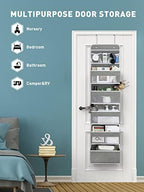 Yecaye Over the Door Storage Organizer for Nursery Closet 6 Tier Grey - Image 4