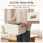 StorageWorks Fabric Storage Bins for Shelves, Large, 4-Pack, Ivory - Image 5
