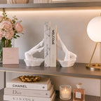 White Legs Sculpture Bookends for Shelves, Modern Book Ends Decorative - Image 6