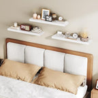 RALGEND Floating Shelves for Wall, 23.6" Wall Shelf Set of 3 with Invisible Brackets, 1.5" Thick Hanging Shelves Farmhouse Home Decor for Bathroom, Living Room, Bedroom, White 6301BJP3WT - Image 6