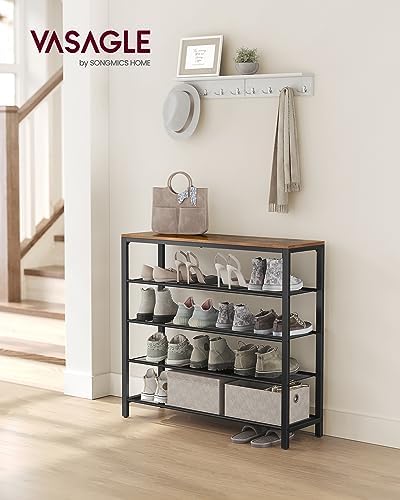 VASAGLE 5-Tier Shoe Rack, 16-20 Pairs, Metal Mesh - Image 2