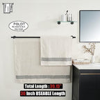 JQK Double Towel Bar Black, 39 Inch 304 Stainless Steel Thicken 1mm Towel Rack for Bathroom, Bath Towel Holder Matte Black Wall Mount, Useable Length 36 Inch, TB100L36-PB - Image 3