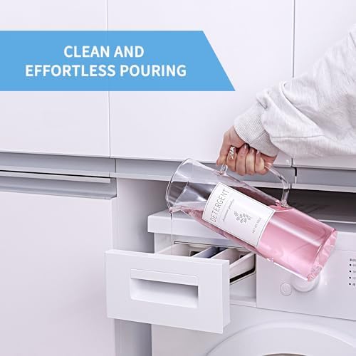 Glass Laundry Detergent Dispenser with Labels & Handles, 2 Pack - Image 2