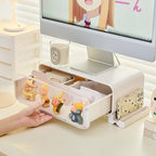 Monitor Stand Riser Small, Computer Monitor Stand with Drawer and Display Minifigures, Computer Desktop Stand with Lights, Removable Elevated Structure, Compatible with Computers, Desktops, and Laptops - Image 5