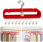Velvet Felt Pants Hangers 30 Pack, with Cascading Hooks (Red) by UEAKPIC