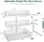 Under Sink Organizer, 3-Tier Height Adjustable Pull Out Cabinet Organizer - Image 4