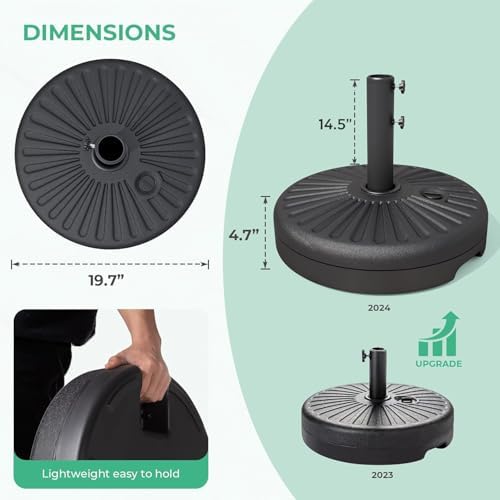 JEAREY 81.5lb Max Capacity Outdoor Patio Umbrella Base, Black - Image 3