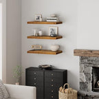 QEEIG 10" Deep Floating Shelves for Wall (Brown, Set of 3, 23.6" x 10") - Image 4