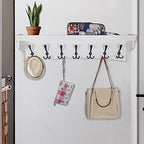 WEBI Coat Rack Wall Mount with Shelf,35" Long White Wall Shelf with Hooks Underneath,Entryway Coat Rack with 7 Triple Hooks for Hanging Coats,Bathroom,Mudroom,Hallway - Image 4