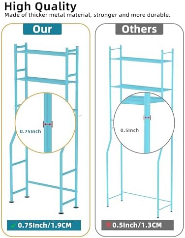 Livilord 3-Tier Over Toilet Storage, Anti-Tip, Blue - Image 6