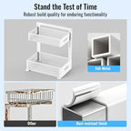 TISTAYA Full Metal Under Sink Organizer, Pull Out Cabinet Organizers and Storage, Silk-Smooth Sliding Drawer for Kitchen, Bathroom, Pantry, Cabinet, Closet (White, 2 Pack) - Image 6