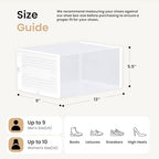 HealSmart 15-Pack Large Shoe Storage Boxes, Stackable Plastic Shoe Organizer with Lids, Large Shoe Rack & Storage Containers for Closet, Under Bed, Entryway, White - Image 2