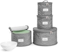 Sorbus China Storage Containers, 4-Piece Plate Storage Set (Gray) by Sorbus