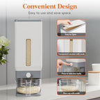 Lifewit Rice Container 29 Lbs, One-Press Dispenser with Measuring Cup 2 Pcs - Image 6