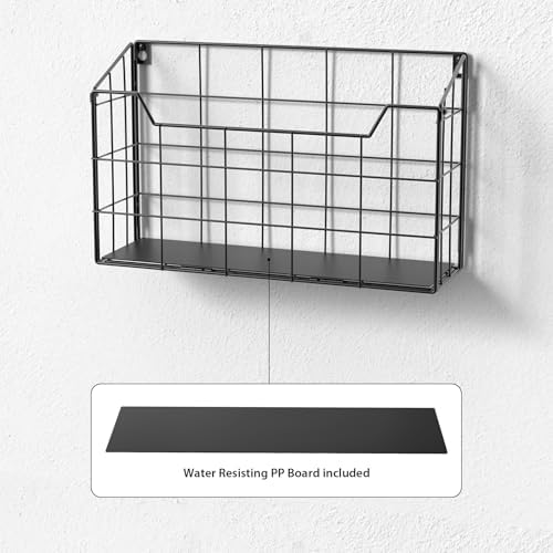 Univivi 3 Pack Wall File Organizer Rack 14 inch Hanging File Holder, Black - Image 6