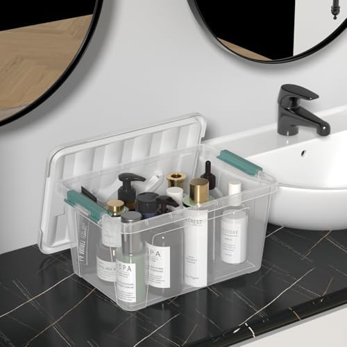 Zopnny 14-Qt Storage Bin with Lid, Stackable Latch Box with Handle, 6-Pack - Image 5