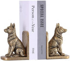 Dog Bookends Set of 2, Antique Gold Resin Dog Book Ends, Decorative Animal Bookends for Bookshelf, Office Desk, Library Shelf, Home Decor and Dog Lover Gifts (Gold) by DOVDOVHomeDecoration