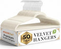 HOUSE DAY Ivory Velvet Hangers 50 Pack, Non Slip Clothes Hangers 17.25 inch by HOUSEDAY