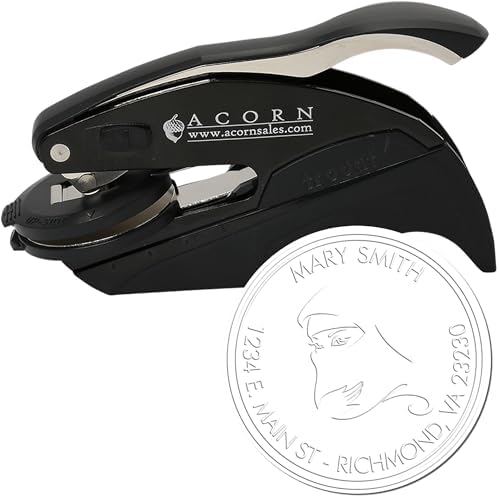 Custom Name and Address Embossed Stamp for Muslim Wedding Planners - Elegant Hybrid Veil Design, Personalized Embosser with Customized Name & Address, Ideal for Invitations, 1-5/8 Size - Image 2