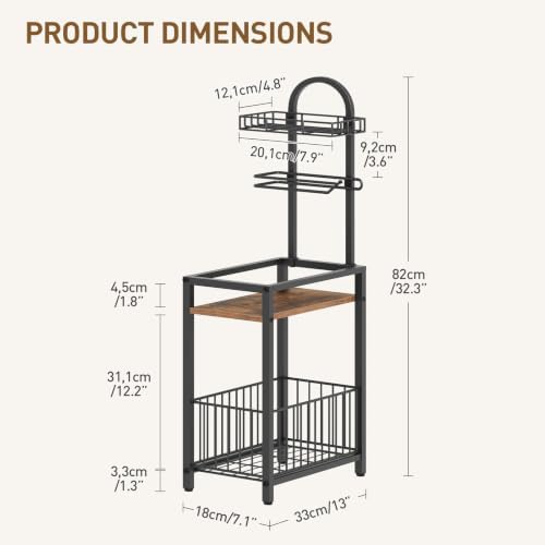 RALGEND Freestanding Toilet Paper Holder with Storage Shelf for Bathroom - Image 2