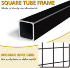 1.8' x 5.7' Grid Wall Panels Standing Wire Grid, Display Rack with T-Base Wheels Freestanding Gridwall Panel Tower for Shows, Black - Image 4
