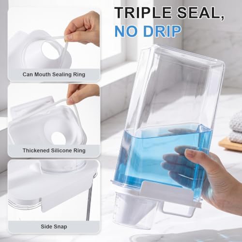 Laundry Detergent Dispenser 3 Pack 37oz 61oz 78oz Fabric Softener Dispenser Liquid Laundry Detergent Container for Scent Beads Bleach Powder Storage and Organization - Image 5