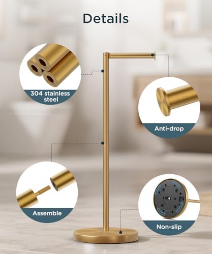 FORIOUS Toilet Paper Holder Stand, 4 Roll Storage, Weighted Base - Image 6