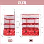 Surblue Hanging Closet Storage Bag Collapsible 3-Shelf Washable Oxford Fabric with 2 Hooks (XL 17.71 * 11.81 * 20in, Snow) - Image 5
