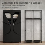 SORCEDAS Wardrobe Closet with Hanging Rods and Shelves for Clothes Storage - Image 6