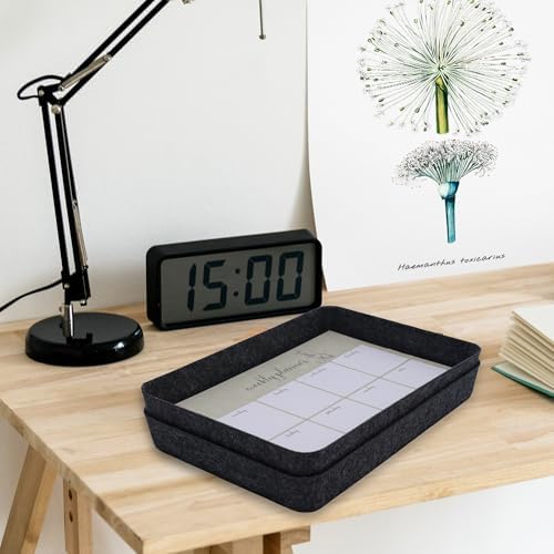 Welaxy 2pc Office desk drawer organizer tray documents Storage bin Charcoal - Image 3