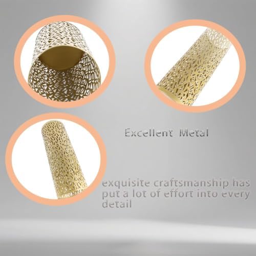 vifloae Umbrella Stand Rack for Entryway Metal Hollowed Freestanding Round Umbrella Holder Organizer Bin Umbrella Basket for Home Hotel Office Decor Gold S - Image 3