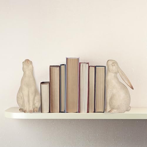 Creative Co-Op Decorative Resin Rabbit Bookends, Grey - Image 6