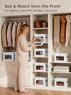 Homsorout Small Closet Storage Bins - Closet Shelf Organizer with Open Window, 6 Pack, White - Image 2