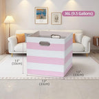 13 x 13 x 13 Inch Linen Stripe Storage Cubes for Home Organizing, Pack of 4 - Image 2
