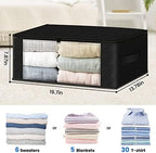 HomeHacks 10-Pack Clothes Organizer Storage Bags, 35L Storage Bins, Black - Image 2