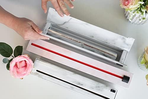 ChicWrap Carrara Marble Aluminum Foil Dispenser - Includes 12"x30' roll - Image 5