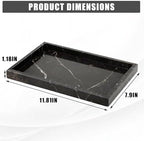 Garvee Natural Marble Tray, 12x8 Inch Dark Coffee Veined Stone Vanity Tray for Bathroom Counter, Non-Ceramic/Non-Resin Decorative Organizer for Home Decor - Image 2