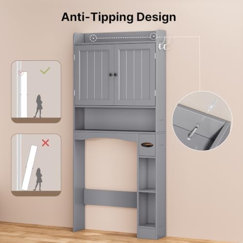 Ahomly Over The Toilet Storage Cabinet, 29.9" W, Espresso - Image 7