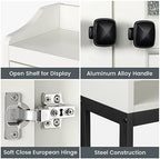 Over The Toilet Storage Cabinet, Above Toilet Bathroom Storage Cabinet with Double Doors and Soft Hinges Over Toilet Storage Shelf Over Toilet Bathroom Organizer (Cream White) - Image 3