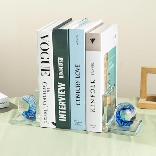 1 Pair Heavy Duty Book Ends for Shelves, Crystal Bookends for Heavy Books - Image 5