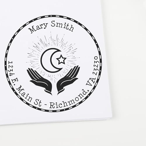 Custom Return Address Stamp - Pre-Inked, Portable Evening Prayers Name & Address Stamp, Ideal for Islamic Bookstore Owners, Custom Made Return Address Stamp, 1-5/8 Size, & Long-Lasting by AcornSalesCo