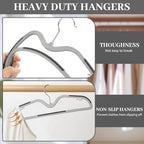 LemonRoad 50 Pack Short Neck Hangers Plastic Non-Slip, Dark Gray Light Gray - Image 3